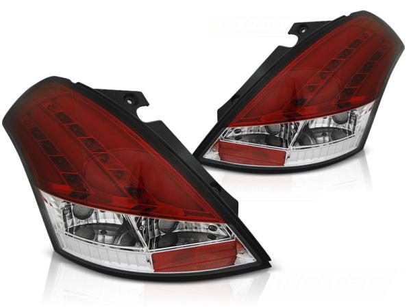 LED Lightbar Rückleuchten für Suzuki Swift IV (FZ, NZ) Bj. 10-17 Rot/Chrom